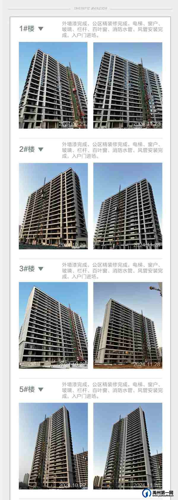 禹州万丰铂金悦府2024年11月份工程进度播报
